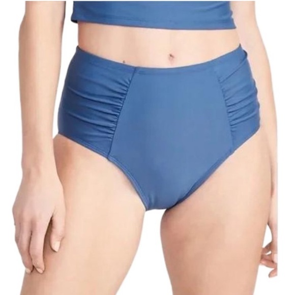 NWT High-Waisted Blue Bikini Bottom - Picture 1 of 4